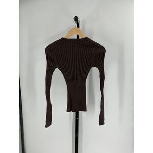 Quince Women's 100% Organic Cotton Fisherman Crew Sweater Heather Brown XS